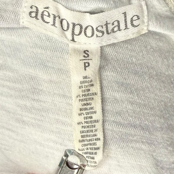 Aeropostale Women's Blue Purple Floral Ruffle Cami Top Small Spaghetti Strap - Picture 6 of 8